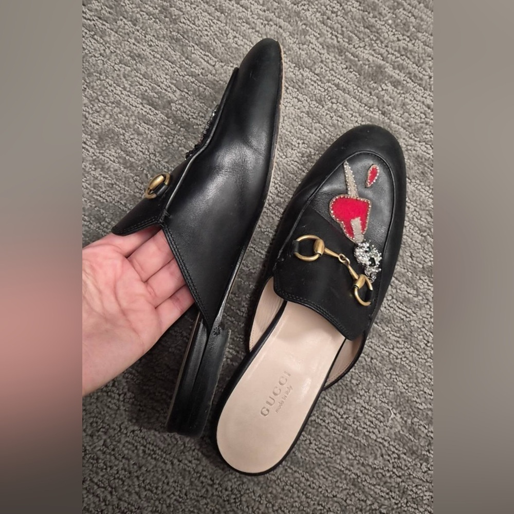 Gucci Black Loafers with Colorful Embellishments - Picture 2 of 4